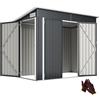 Outsunny Casetta da Giardino 2.68m² 3 Porte 234x132x185 cm Grigio Scuro