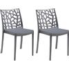 HOUSE COLLECTION, SEDIE MATRIX IN POLIPROPILENE, SENZA BRACCIOLI,DESIGN IMPILABILE, COLORE GRIGIO CHIARO (BCA204X2)