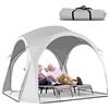 COSTWAY Tenda da Spiaggia per 6-8 Persone 327 x 327 cm, Tenda Parasole Portatile con Borsa, 16 Picchetti e 8 Corde, Tenda a Baldacchino per Campeggio, Cortile e Picnic