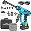 blayram Idropulitrice a batteria da 100 bar, compatibile con batterie Makita da 18 V, con 2 batterie da 4,0 Ah, ugello 6 in 1, spruzzatore per schiuma, caldaia filtrante, tubo da 5 m per sbavature auto