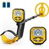 Trsaow Metal Detector per Adulti, 3 Modalità, Piastra IP68, LCD, 26 cm, giallo | 3 modalità, piastra di ricerca IP68 da 20,3 cm, LCD retroilluminato, profondità fino a 26 cm, 1 kg, asta 106-121 cm