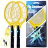 GameXcel Set di 2 scacciamosche elettrici, repellenti per insetti portatili per interni ed esterni - Scacciamosche da 4000 volt - Eliminazione istantanea di insetti e zanzare con luce LED attrattiva