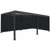 Habitat et Jardin Pergola bioclimatica con 9 lamelle in alluminio Kensington - 3 x 6 m - Grigio