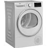 Beko B3T42239 - Asciugatrice 8KG, con caricamento frontale, adatto per persone allergiche, 15 programmi, funzione vapore, display multifunzione, tamburo di risparmio Aquawave, colore: Bianco