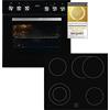 Exquisit Set cottura EHE157-UBZ-020 nero, capacità forno 59 l, classe energetica A, timer, ricircolo d'aria, piano cottura in vetroceramica