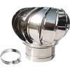 Generic Cappa rotante in acciaio inox con ventola per mulino a vento, sfiato per canna fumaria/asciugatrice per protezione da pioggia e parassiti, ventilazione efficiente per spazi esterni