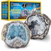 Blue Marble NATIONAL GEOGRAPHIC Kit Geodi Jumbo - Rompi 2 grandi geodi con cristalli all'interno, kit di scienze della Terra per bambini, giocattolo STEM di rocce e minerali