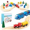 Hojalis Trenino Legno, Set Di 35 PCS Ferrovia In Legno, Pista Treno Legnos Con Treno Elettrico, Figure Umane, Treni In Legnos Per 3 4 5 6 Anni Regalo Trenos Giocattolo Per Ragazzi E Ragazze