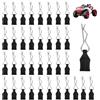 JiaHeHe 36 pezzi RC Clip con linguette a strappo, RC Shell Pin Accessori Auto Clip R Tipo Clip RC, Ricambi RC Splint per 1/12, 1/14, 1/16, 1/20 Telecomando Auto Shell Modello