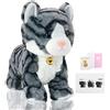 Smalody Gattino Robot Di Peluche Elettronico Interattivo Grigio | Gatto robot peluche a controllo vocale, si muove, si ribalta ed emette suoni, giocattolo interattivo per bambini