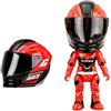 YINcrinx Modellino da collezione in lega di un motociclista, action figure in lega con casco, splendido oggetto da collezione, regalo di compleanno (rosso)