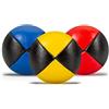 Diabolo Freizeitsport Set di 3 palline da giocoliere da 62 mm con miglio di uccello sostenibile, in ecopelle impermeabile, per bambini e principianti