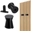Nivofu 4 Pezzi Ganci per Pannelli Fonoassorbenti Legno, Appendiabiti per Pannello Fonoassorbente, Metallo Ganci per Pannelli Acustici Nero, 4.5x3.5cm