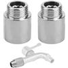 BinXiaoQin 2 raccordi per rubinetti da 1/2, in acciaio inox da 1/2, per rubinetti, valvole ad angolo, raccordo filettato, collegamento dell'acqua (prolunga 2 cm)