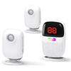PILSAMAS Rilevatore di movimento senza fili, 300 m, con display digitale a zone e batteria, per negozio, casa, camper, passaggio, come campanello radio, campanello per gatti, monitoraggio degli