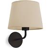 EXO lighting - Applique da parete A TU ESTILO nero portalampada E27 con paralume color cappuccino. Applique classica per interni in camere da letto, corridoi e soggiorni.