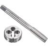 TOP-VIGOR Set di maschi e matrici M8 x 1,25 mm, filettatura metrica a sinistra, con filiera rotonda, kit di maschi e matrici per fai da te, riparazione, taglio filettatura esterna ed interna