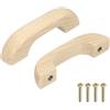 QUARKZMAN 2pz Maniglie per Cassetti in Legno Set 64mm/2,52 Foro Spaziatura | Legno Faggio, Manopole Mobili Cucina, Maniglia Mobili Comò Colore Legno