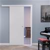 FIP Porta scorrevole esterno muro BIANCO completa di binario e mantovana (90x210 cm - con maniglietta Cromo Satinato)