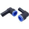 CNCTEC Connettori angolari pneumatici 16mm con attacco a baionetta su 16mm IQS, set da 2 pezzi