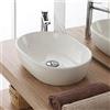 Inbagno Lavabo Appoggio Ovale Ceramica Bianca 47,5 cm Ciotola Lavandino Bagno Top
