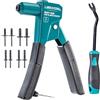 LIBRATON Kit Pistola Rivetti in Plastica, Rivettatrice Manuale ad Angolo 90 Gradi con 40 Pz Rivetti Nylon (4 Misure), Punta Universale per Auto, Ergonomica e Forza Ridotta del 50%