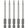 QUARKZMAN 5 Pezzi Testa Torx T10 Punta Cacciavite A Bussola Esagonale 1/4 Lunghezza 3.15 (80mm) Punta Magnetica Senza Foro Antimanomissione Stella A 6 Punte Bits Trapano Acciaio S2.
