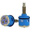 Generico Sostituzione cartuccia rubinetto doccia 33 mm, cartuccia a disco ceramico 37 mm a 3/4/5 vie per rubinetto doccia monocomando e bicomando, valvola rubinetto (DD-33MM-72MM)