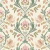 FunStick Carta da Parati Camera da Letto Fiori Damascati Beige e Rosa Carta Adesiva per Mobili Foglie Verdi Rivestimento Parete Soggiorno Pellicola Adesiva Mobili Floreale Damascato Beige 44.5CMx3M