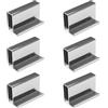Kinesgsg 6 Pezzi Maniglie per Porte in Vetro, 4-6 mm Autoadesivo Maniglia per Porta in Vetro, Senza Foratura Maniglia per Porte in Vetros, per Vetros Doccia Armadio Cassetto Vetrina