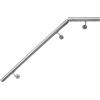 V2Aox Corrimano in acciaio inox con angolo di 100 cm, giunto giunto giunto per tubo, ringhiera per scale 4,2 cm, corrimano da parete per scale V2Aox