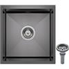Coubird Lavello da cucina in acciaio inox nero, montaggio a incasso, piccolo lavello da cucina con gocciolatoio, adatto per cucine, camper, bar e ripostigli (38 x 30 cm)