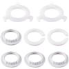 TOPBELIEF 8 Pezzi Plastica Anello Riduttore Paralume, E27 To E14 Adattatore, Convertitore ad Anello per Lampada, Anello di Riduzione Lampada Bianco dell'Ombra