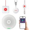 RenseCum Braccialetto di allarme Persona Agee con WiFi - Uso senza abbonamento, impermeabile IP55, allarme interno con notifica tramite app, volume regolabile (pacchetto di 4 prodotti)