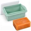 QUELIEN Stampo per cubetti di ghiaccio in silicone con coperchio, cassetto per congelatore a cavità singola, verde, telaio rinforzato in acciaio, 250 ml/500 ml e marcatori da 8 oz/16 oz, lavabile in