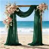 Teruntrue Tessuto drappeggiato per archi di nozze, 2 pannelli, 71,1 cm x 6,1 m, verde smeraldo, tende in chiffon trasparente per matrimoni, arco, cerimonie, pergolato, palcoscenico, soffitto, decorazioni