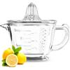 Umllpet Spremiagrumi Manuale in Vetro 2 in 1 Misurino 500ml Senza BPA Lavabile Lavastoviglie, Spremi Agrumi per Limone Arancia Lime Pompelmo Preparazione Succo Cucina