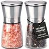 H&S - Set macina sale e pepe in acciaio inox spazzolato con corpo in vetro