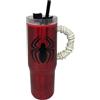 CARTOON Bicchiere Termico Spider-Man Marvel 770 ml con Cannuccia Tumbler in Acciaio Inox con Manico Ergonomico Doppia Parete Mantiene Bevande Calde e Fredde