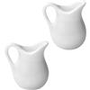 GLSTOY Mini Brocca per Salsa in Ceramica Bianca 2 Pezzi Mini Lattiera Decorativa per Casa delle Bambole Accessori Cucina in Miniatura per Giochi di Finzione e Decorazioni