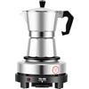 gegeweeret Macchina da caffè espresso elettrica, piccola, 6/3 tazze, a induzione, adatta per tutti i tipi di fornelli (3 tazze)