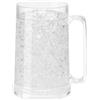 Sjfbebsy Boccali da birra da congelatore da 450 ml a doppia parete, bicchiere da pinta in plastica a raffreddamento rapido con manico, trasparente