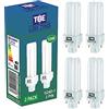 TBE LIGHTING Lampada CFL a 2 pin G24D-1 da 10 W, confezione da 4, luce bianca fredda, 4000 K, 600 Lumen/CFL a doppio giro, luce fluorescente compatta