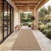 Paco Home Tappeto in iuta per interni-esterni - Naturale e nero, robusto ed elegante, ideale per il terrazza e il soggiorno, Colore:Beige 3, Dimensione:80x250 cm