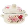 CIYODO Pentola smaltata con coperchio, per una distribuzione uniforme del calore, adatta per fornelli a gas, con due manici, 20,30 x 18,00 x 13,00 cm, per cucina e casa