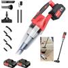 AUTOFU Aspirabriciole Senza Fili, 5500Pa 4 in 1 Aspirapolvere Auto Portatile, Aspiratore e Soffiatore con Motore Brushless, Mini Aspirapolvere Potente per Auto Casa Ufficio Peli di Domestici, Rosso