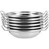 MUKCHAP Confezione da 6 piatti da portata Balti, in acciaio inox, 22 cm, ciotola in metallo con manico, per servire cibo indiano, curry servire piatti karahi, pentole da cucina, argento