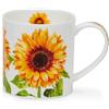 Dunoon Orkney - Tazza in porcellana fine, 0,35 l, motivo floreale, con fiori di girasole e papavero (girasole)