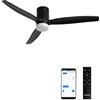 CREATE / WINDCALM L/Ventilatore da soffitto ABS con luce nero con Wifi e telecomando / 40W, Silenzioso, Ø152 cm, 6 velocità, 3 temperature di luce, funzione estate-inverno