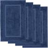 Lavea® 4 Tappetini Bagno 50x80 cm in 100% Cotone - Tappeti Bagno Assorbenti e Lavabili - Ideali come Tappeto Bagno o Tappetino Doccia - Blu navy